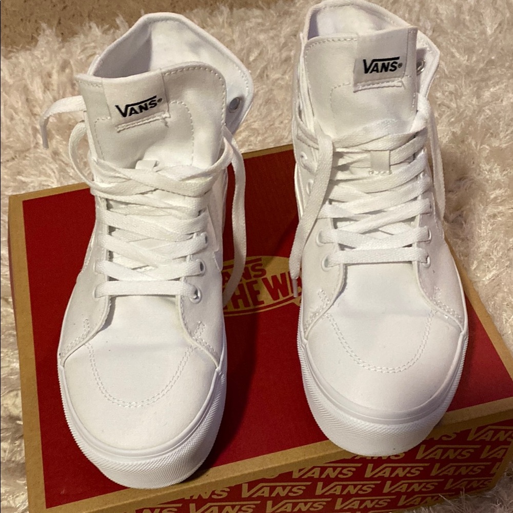 Vans White High-Top Sneakers Never Worn!